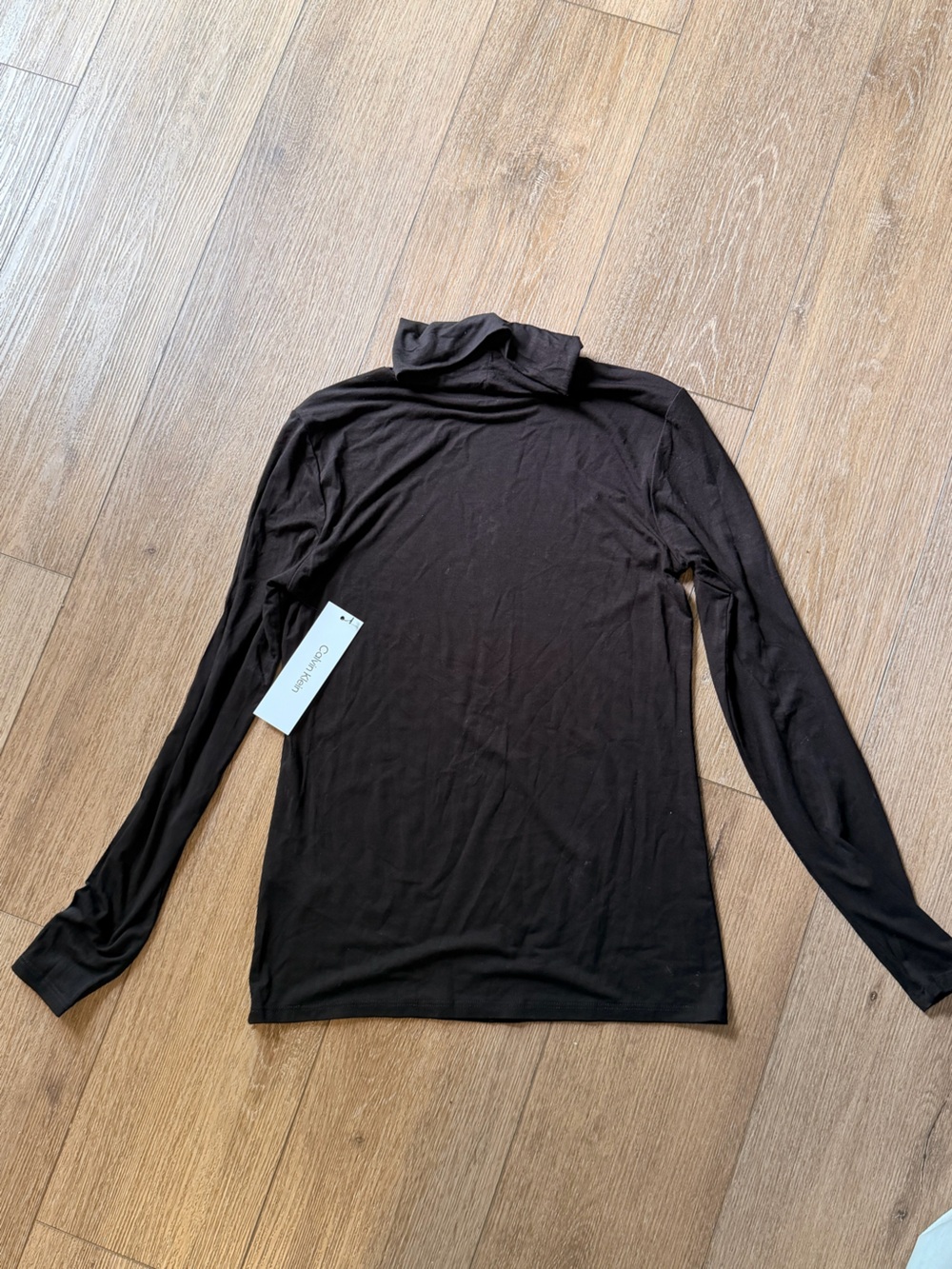 Calvin Klein Black Long Sleeve Turtleneck Top - Slim Fit